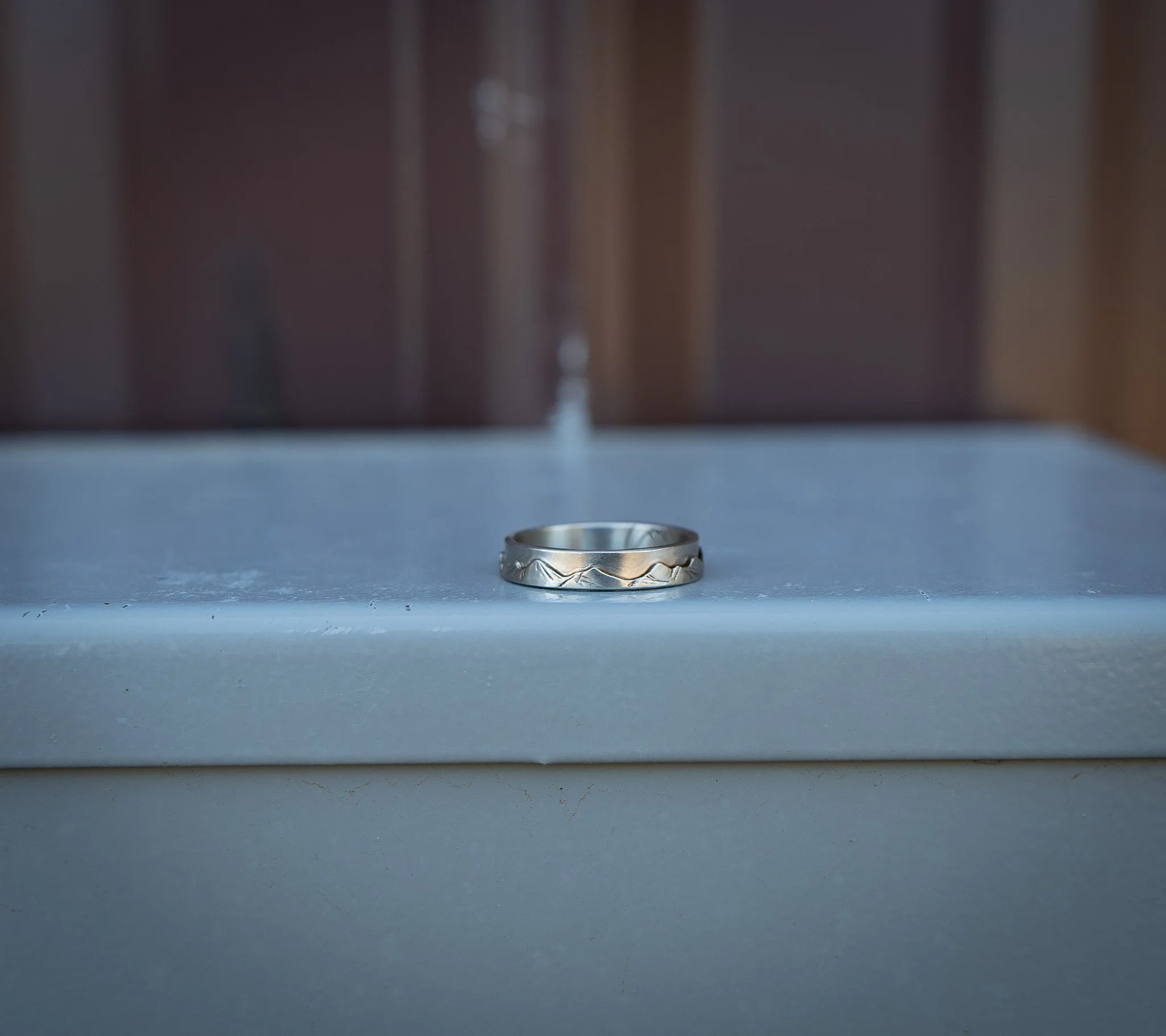 14k White Gold Mountain Band — Alpenglow Jewelry